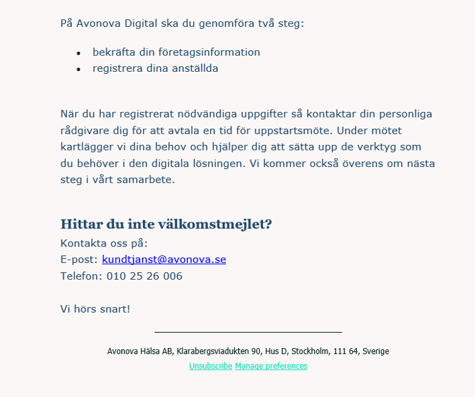 Påminnelse onboarding pågår fort